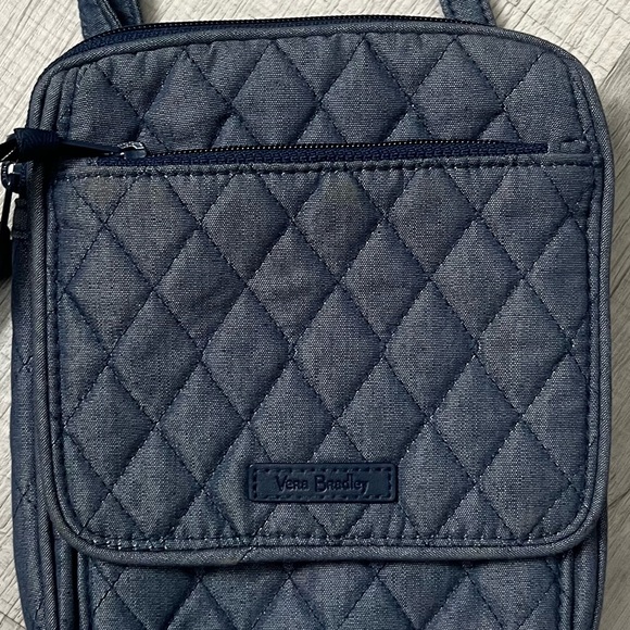 VERA BRADLEY Cotton Mini Hipster Crossbody Purse Crossbody Purse Blue - Picture 6 of 15